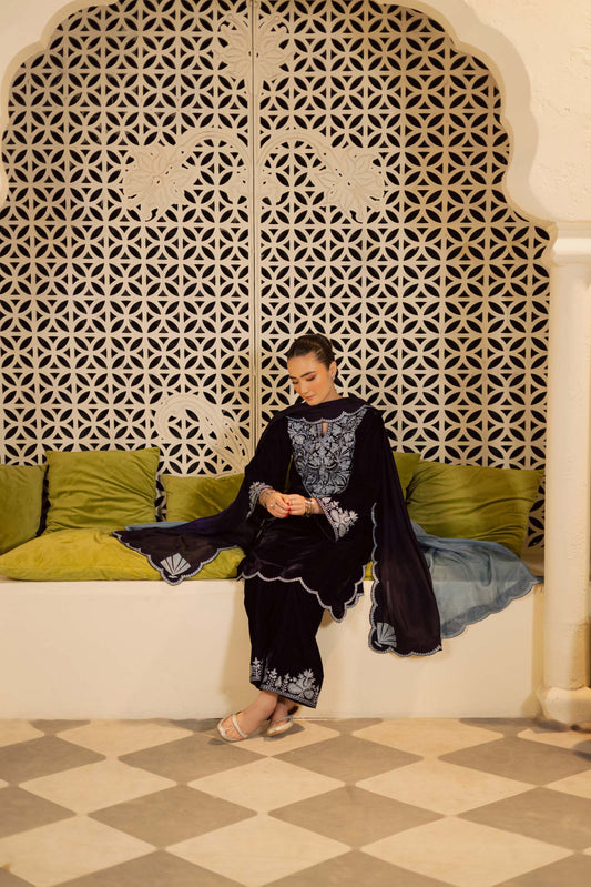 Midnight Azure Dupatta