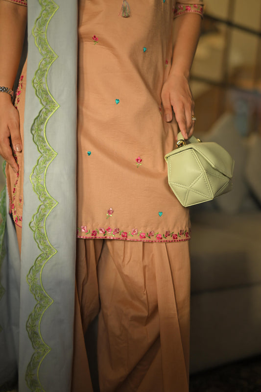 Dupatta Mocha Blossom